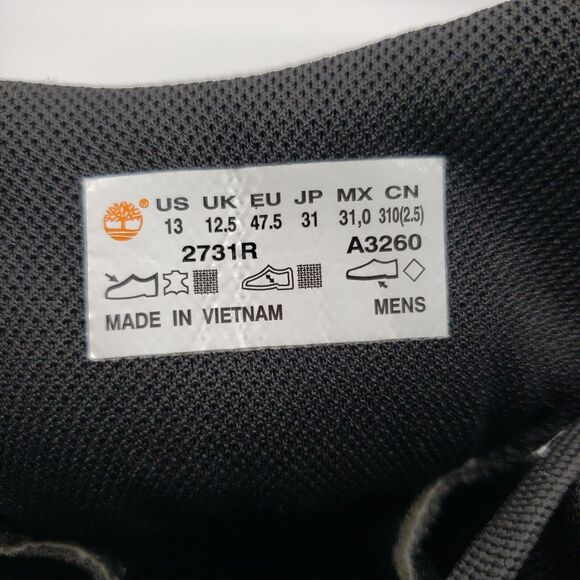 TIMBERLAND Mt Maddsen Hiking Boots Men's Size 13 Mid Waterproof Work Black 2731R - Picture 9 of 10